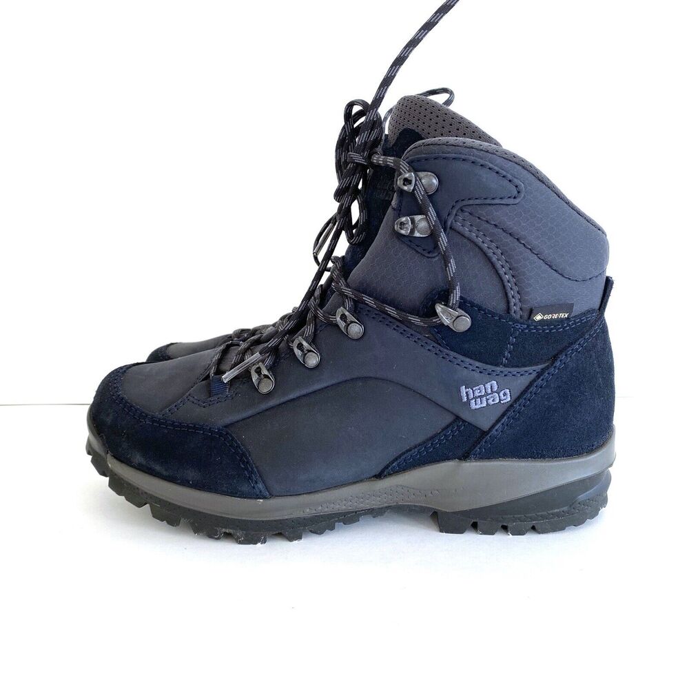 Hanwag Lady GTX Women's Size 7 Hiking Boots Gray Black Vibram‎ Waterproof